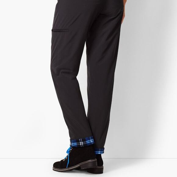 TALBOTS ROLL CUFF STRAIGHT LEG PANT FLEECE LINED BLUE PLAID Petite SIZE 3XP - Picture 9 of 9